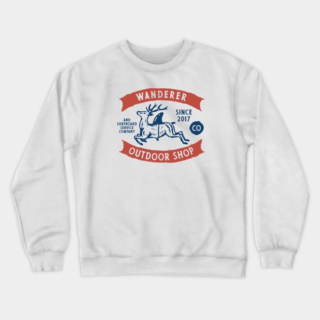 Wanderer Outdoor Shop Crewneck Sweatshirt by Megflags